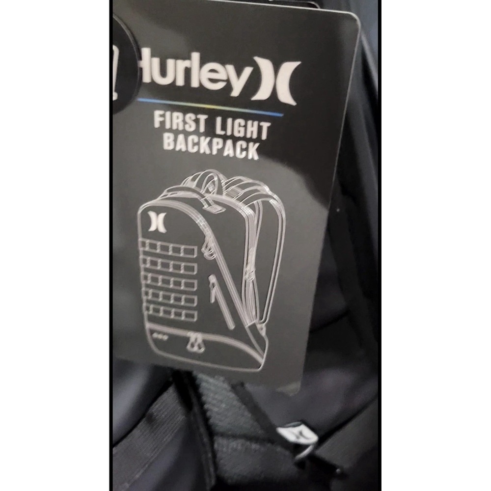 NWT Hurley Black Renegade II Backpack Mens OS Water Resistant Tactical Surf Bag - Picture 12 of 12